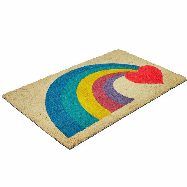 Heart & Rainbow Doormat Multi