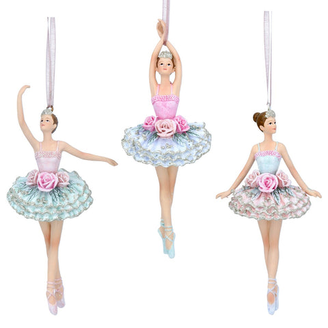 Set Of 3 Pastel Ballerinas