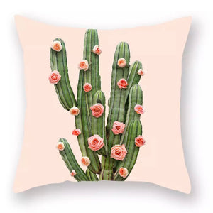 Cactus & Floral Cushion Cover