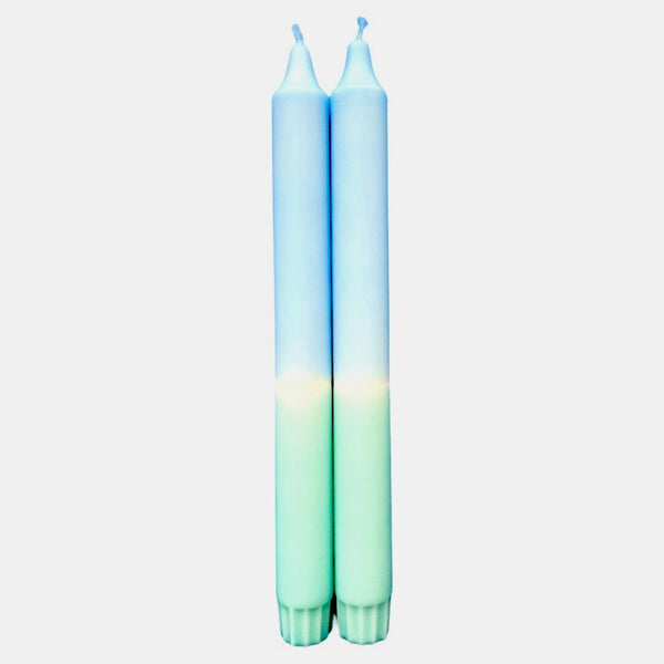 Neon Hand Dipped Candles- Mint & Sky Blue