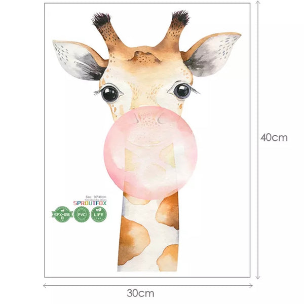 Baby Giraffe With Bubble Wall Sticker
