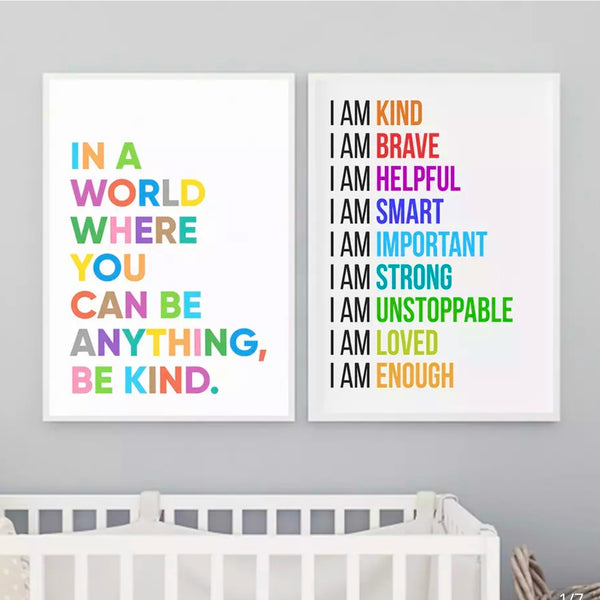 Be Kind Rainbow Canvas Print