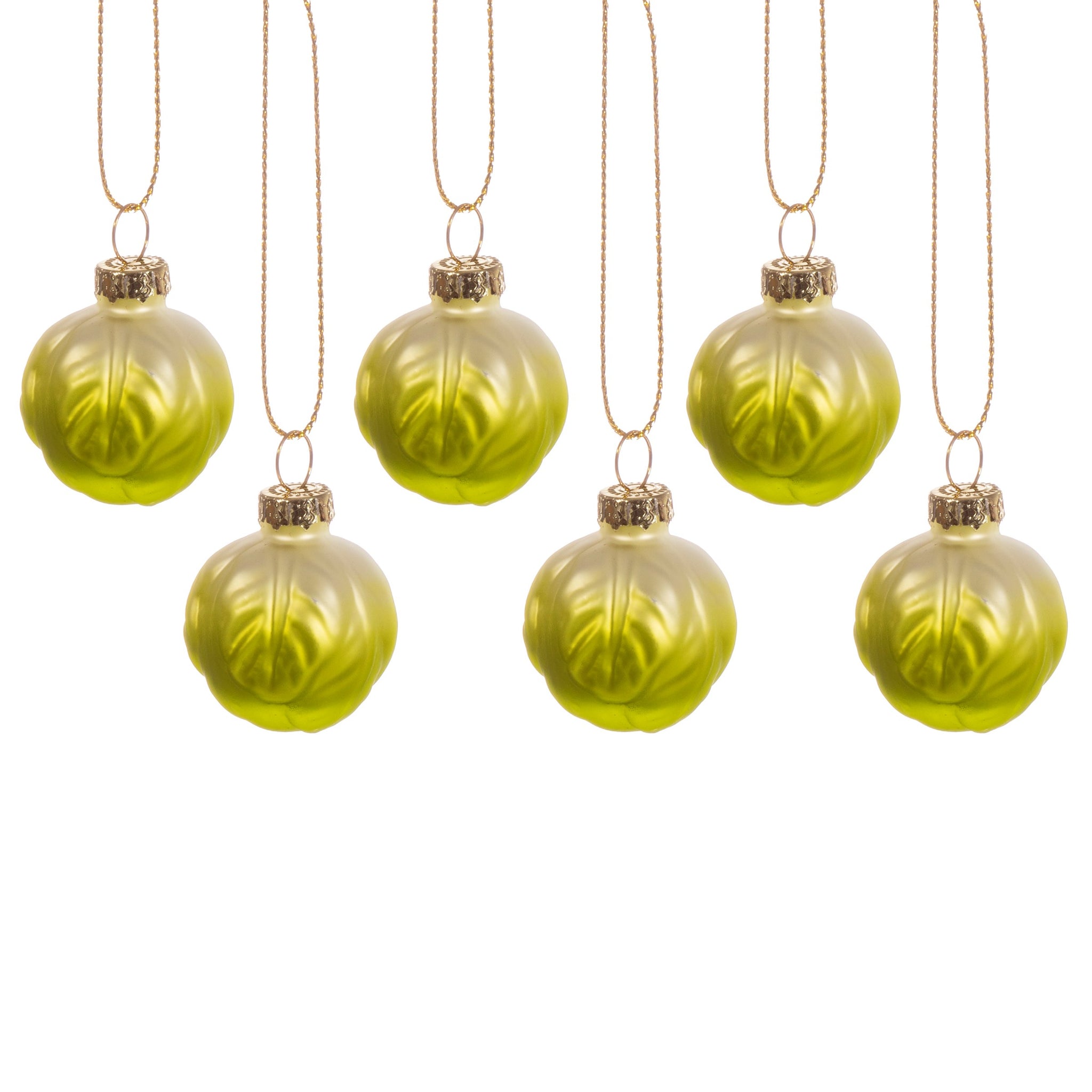 Brussel Sprouts Baubles set of 6