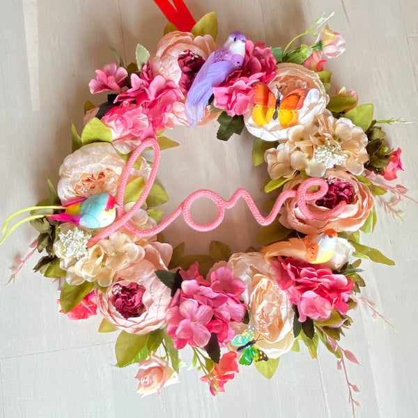 Large LOVE 💕 Wreath With birds