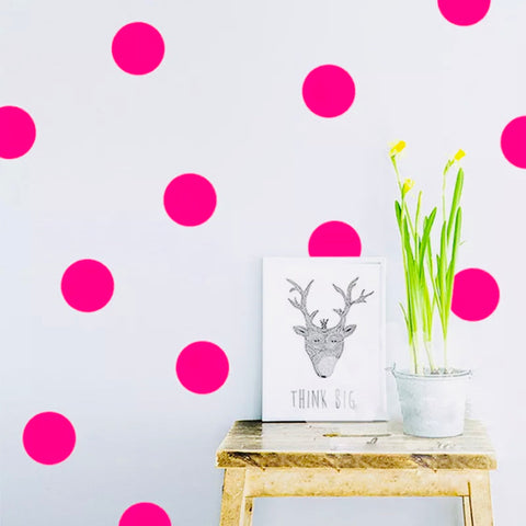 Neon Pink Dots Wall Stickers 72