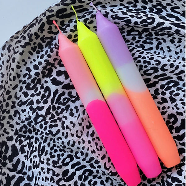 Neon Hand Dipped Candles- Summer