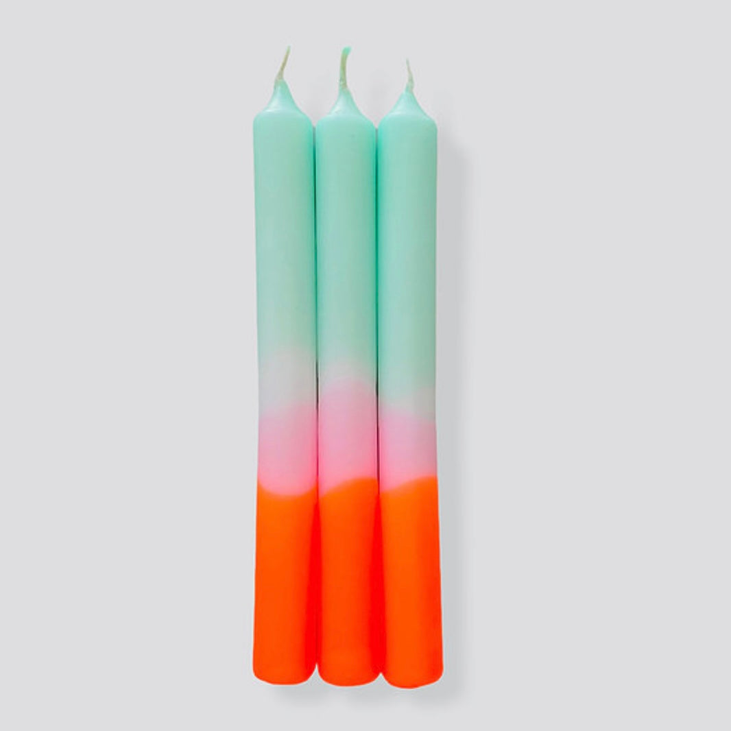 Neon Hand Dipped Candles- Spring Sorbet