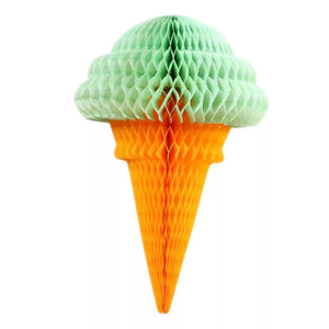 Paper Honeycomb Ice Cream Green