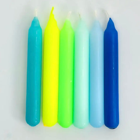 Neon Mini Candles Blue