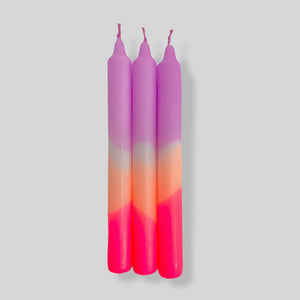 Neon Hand Dipped Candles- plum Delight