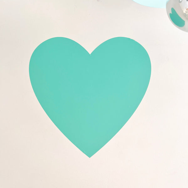 Set of Large 16 Heart Stickers (Mint)