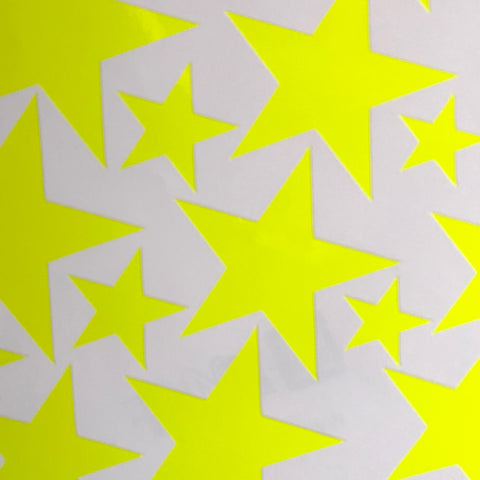 Neon Yellow Confetti Stars Wall Stickers