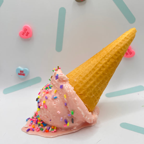 Melting Strawberry Ice Cream Ornament With Sprinkles